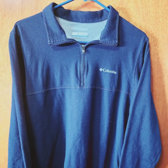Men's Medium Columbia Sportwear Dark Blue Omni-Wick 1/4 Zip Long Sleeve Shirt - Picture 1 of 11
